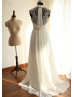 Boho Halter Lace Chiffon Long Wedding Dress